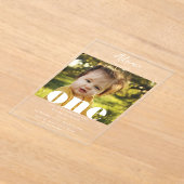 第1誕生日招待状第1フォトスクリプト アクリル招待状 (レイダウン)