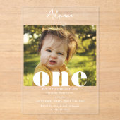 第1誕生日招待状第1フォトスクリプト アクリル招待状 (正面)