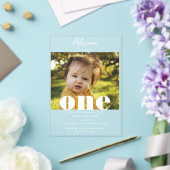 第1誕生日招待状第1フォトスクリプト アクリル招待状 (インサイチュ (ウェディング))