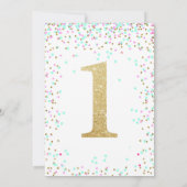 第1誕生日招待状第1招待状ガール紙吹雪 招待状 (裏面)