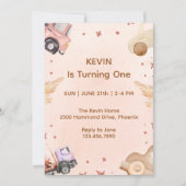 第1誕生日招待状車テーマ 招待状 (正面)