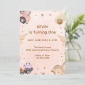 第1誕生日招待状車テーマ 招待状 (スタンド正面)