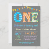 第1誕生日招待状。ボーイファースト誕生日 招待状 (正面)