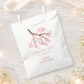 第1誕生日春さくらんぼ花咲きフローラかわいい フェイバーバッグ (クリップ留めされた状態)