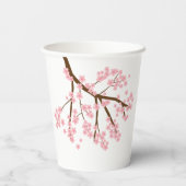 第1誕生日春さくらんぼ花咲きフローラかわいい 紙コップ (裏面)