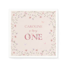 第1誕生日水彩ワイルドフラワーバタフライ