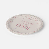 第1誕生日水彩ワイルドフラワーバタフライ ペーパープレート (アングル)