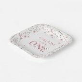 第1誕生日水彩ワイルドフラワーバタフライ ペーパープレート (傾斜あり)