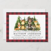 第1誕生日水彩木地動物愛護具 招待状 (正面)