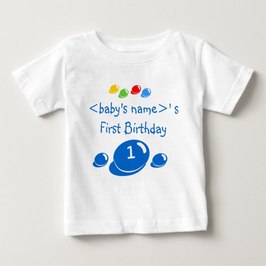 第1誕生日男子Tシャツ – キャンカスタマイズ ベビーTシャツ (正面)