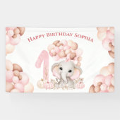 第1誕生日秋エレファントガールバナー 横断幕 (横)