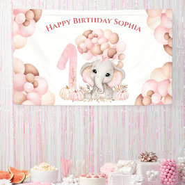 第1誕生日秋エレファントガールバナー 横断幕