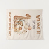 第1誕生日秋ベアウェルカムサインタペストリー タペストリー (正面(横))