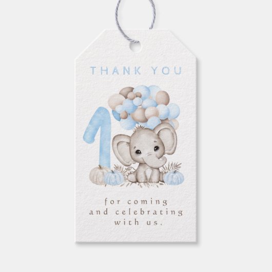 第1誕生日秋ボーイサンキューユーラベル ギフトタグ (正面)
