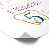 第1誕生日統計ウィンターピンクブルーパープルフォト ポスター (角)