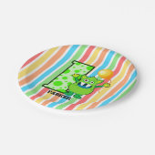 第1誕生日緑モンスターのカスタム ペーパープレート (アングル)