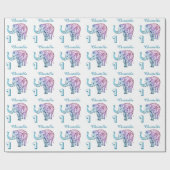 第1誕生日象を個人化して下さい ラッピングペーパー (フラット)