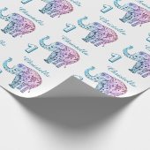 第1誕生日象を個人化して下さい ラッピングペーパー (角)