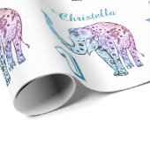 第1誕生日象を個人化して下さい ラッピングペーパー (ロールコーナー)