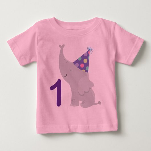 第1誕生日象 ベビーTシャツ (正面)