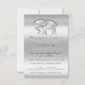 第1誕生日赤ちゃんシャワーグレー象バルーン 招待状 (正面)