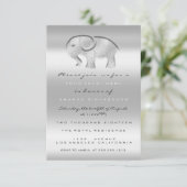 第1誕生日赤ちゃんシャワーグレー象バルーン 招待状 (スタンド正面)