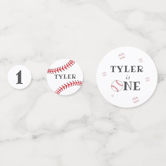 第1誕生日野球誕生日パーティー コンフェッティ (裏面)