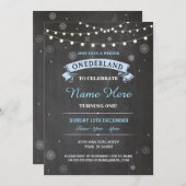 第1誕生日1ワンダーランドワンダーランドパーティー招待状 招待状 (正面/裏面)