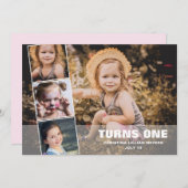 第1誕生日4フォトコラージュアザカード シーズンカード (正面/裏面)