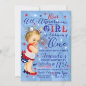 第1誕生日7月4日赤白青 招待状 (正面)