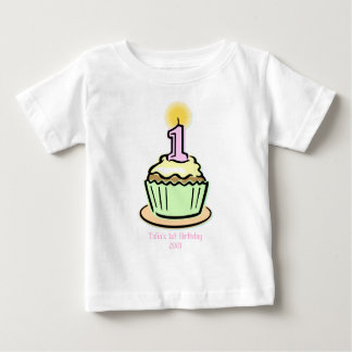 第1誕生日-カップケーキ ベビーTシャツ