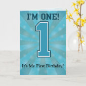 第1誕生日·ボーイ、私は1、ビッグ·ブルー1 カード (黄色い花)