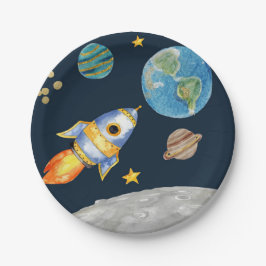 第1誕生日、宇宙誕生日、送風ギフトラベル ペーパープレート