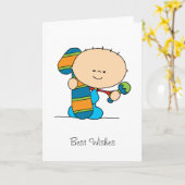 第1誕生日-挨拶状-男の子 カード (黄色い花)