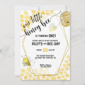 第1誕生日、蜂パーティー、蜂をテーマにした 招待状 (正面)