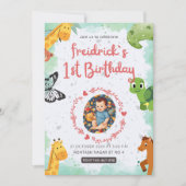 第1誕生青青の水色 招待状 (正面)