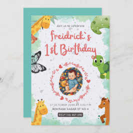 第1誕生青青の水色 招待状