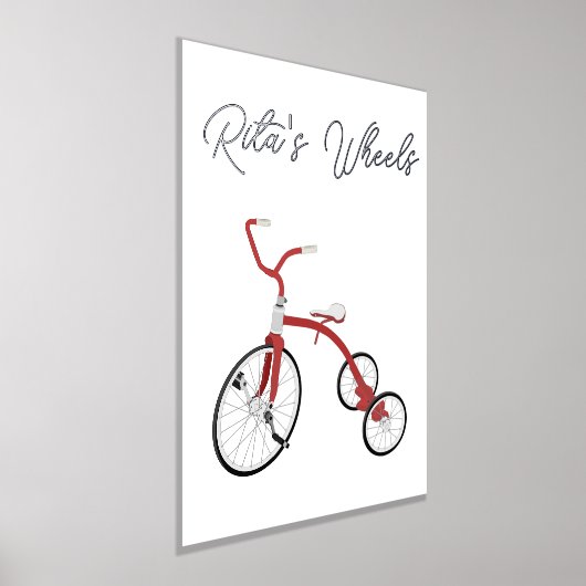 第1車輪ヴィンテージ赤三輪車フォイル文字ポスター 箔ポスター (レイダウン)