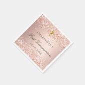 第1通信バラ金ゴールドグリッター名 スタンダードカクテルナプキン (角)