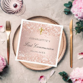 第1通信バラ金ゴールドグリッター名 スタンダードカクテルナプキン