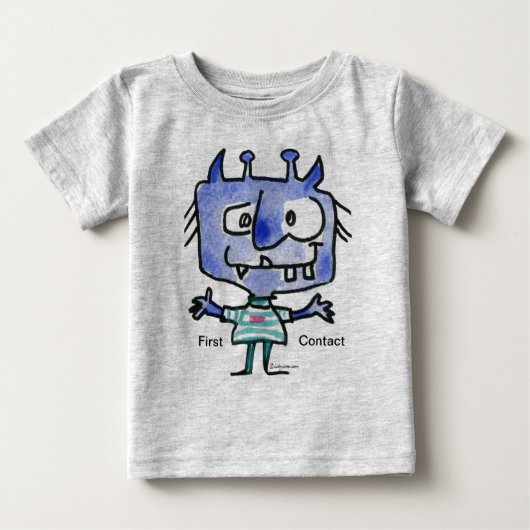 第1連絡位:青エイリアン#22 ベビーTシャツ (正面)