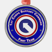 第1部隊支援コマンドのクリスマスオーナメント メタルオーナメント (正面)
