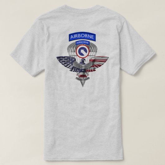 第1部隊支援コマンド機上空退役軍人 Tシャツ (デザイン裏面)