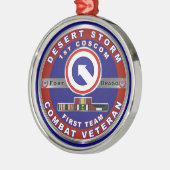 第1部隊支援コマンド砂漠の嵐退役軍人 メタルオーナメント (左)