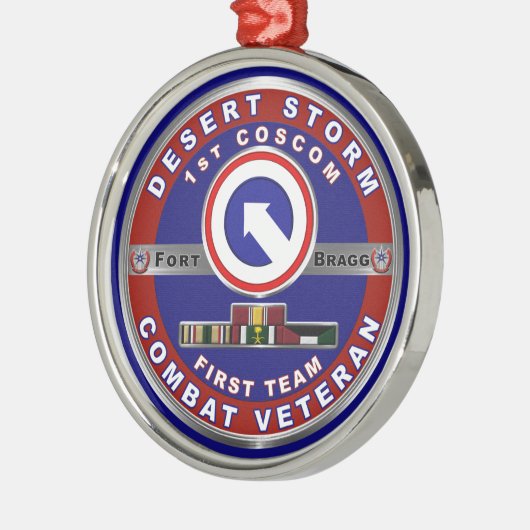 第1部隊支援コマンド砂漠の嵐退役軍人 メタルオーナメント (左)