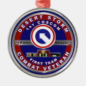 第1部隊支援コマンド砂漠の嵐退役軍人 メタルオーナメント (正面)