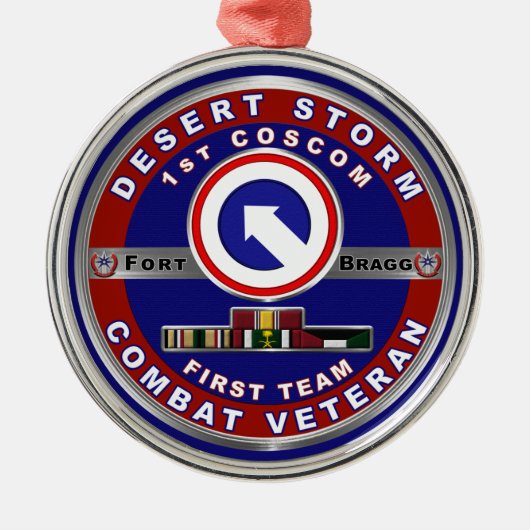 第1部隊支援コマンド砂漠の嵐退役軍人 メタルオーナメント (正面)