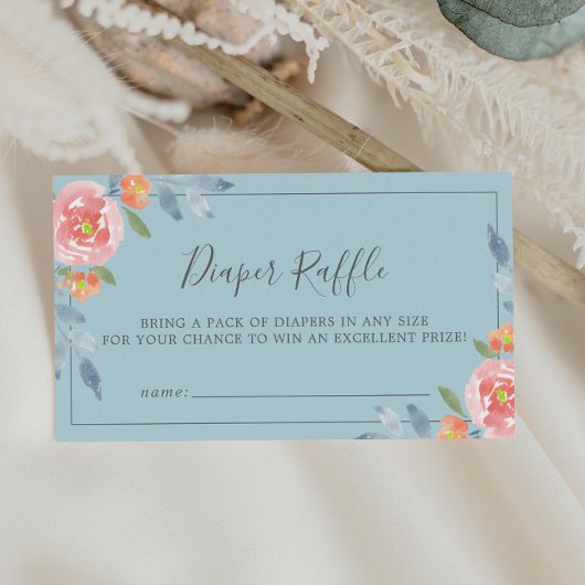 第1開花フローラベビーシャワーおむつラッフルエンクロ エンクロージャーカード
