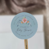 第1開花ベビーシャワー円形差出人住所Cl ラウンドシール