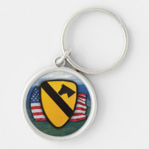 第1騎兵の分割パッチ退役軍人vets keychain キーホルダー